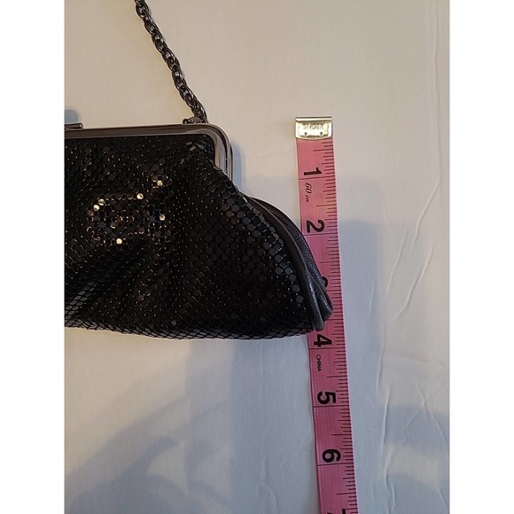 Whiting & Davis Vintage Mesh Chain Kiss Lock Evening Purse Micro Bag Black - Picture 12 of 14